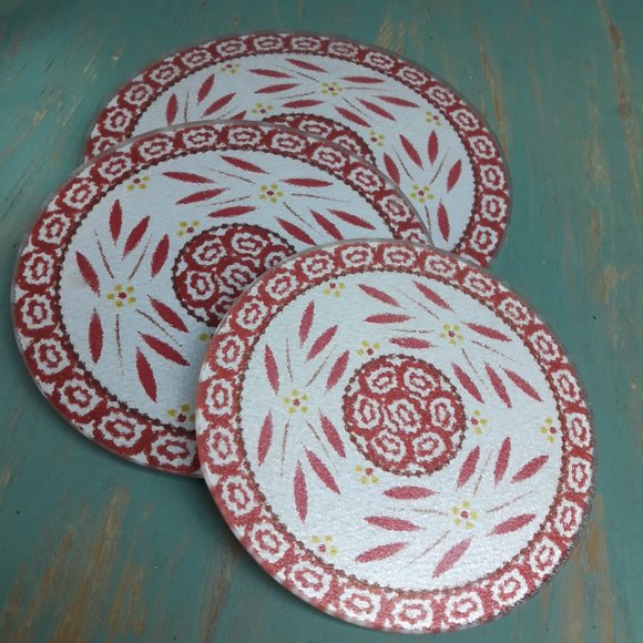 Glass Trivets Hot Pads Vintage Set of 3 Mid Century Modern Kitchen Ware Decor - Picture 5 of 15